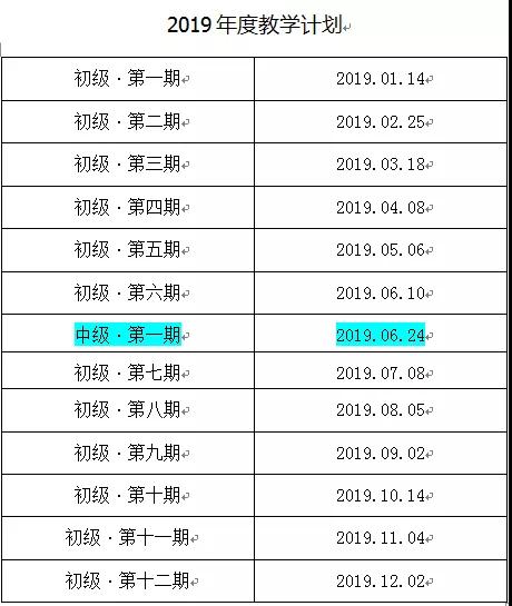 【2019年教学计划】